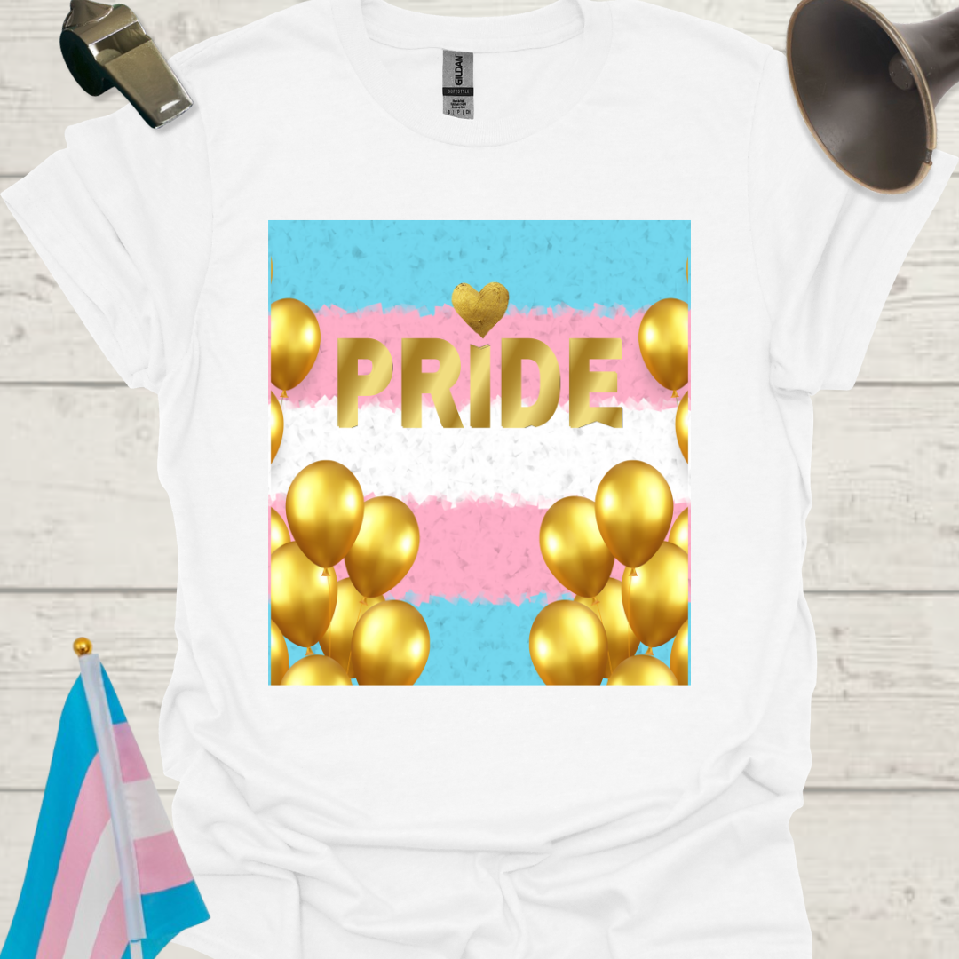 Unisex T-Shirt Golden Balloons Trans Pride Flag