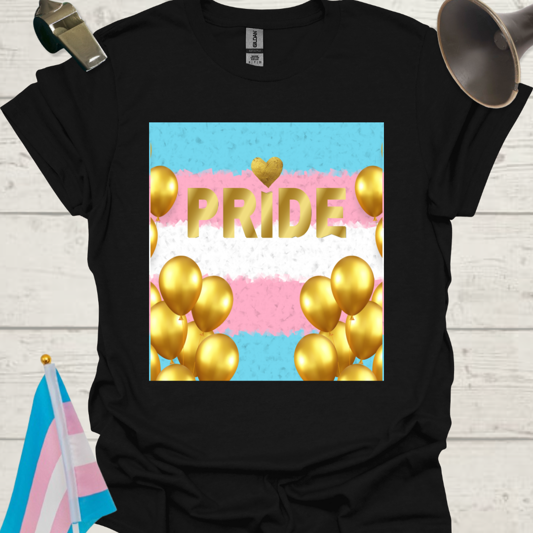 Unisex T-Shirt Golden Balloons Trans Pride Flag