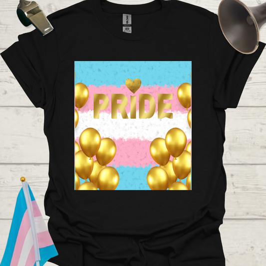 Unisex T-Shirt Golden Balloons Trans Pride Flag