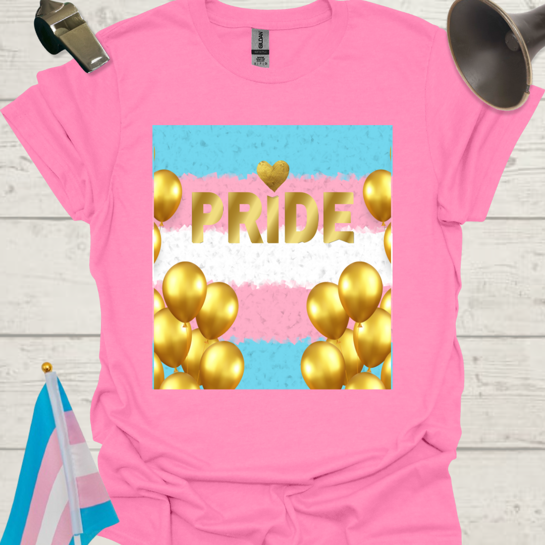Unisex T-Shirt Golden Balloons Trans Pride Flag