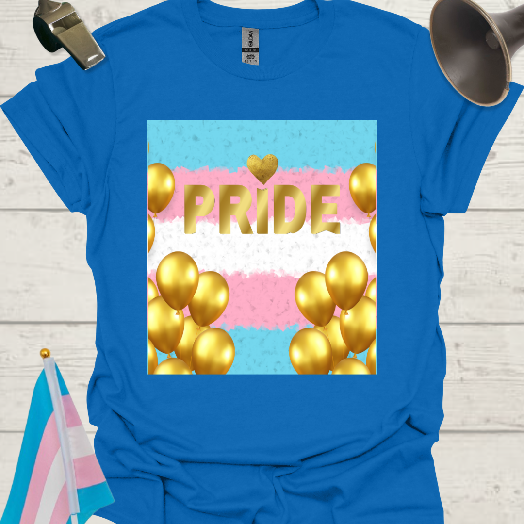 Unisex T-Shirt Golden Balloons Trans Pride Flag
