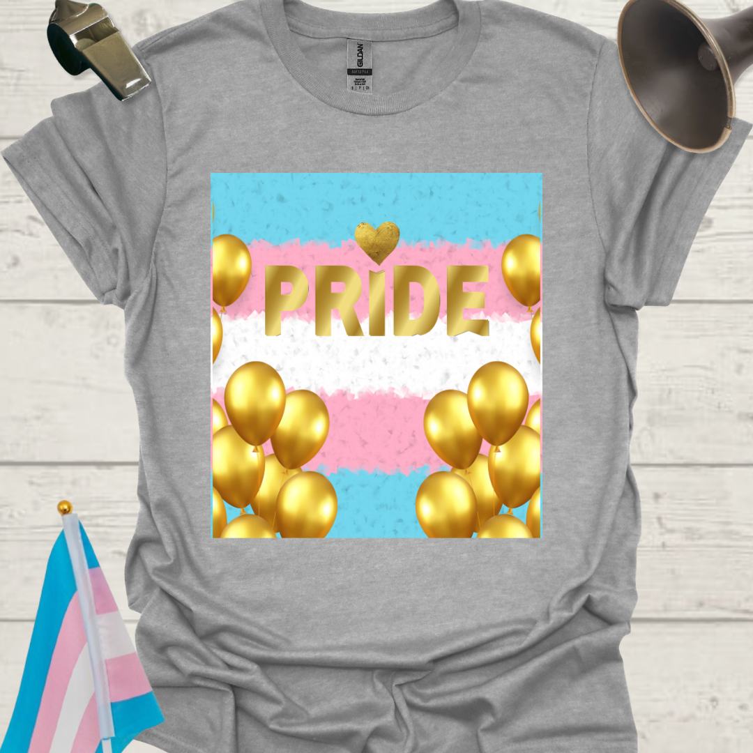 Unisex T-Shirt Golden Balloons Trans Pride Flag