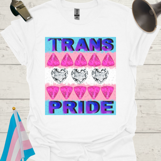 Unisex T-Shirt Hearts Trans Pride Flag