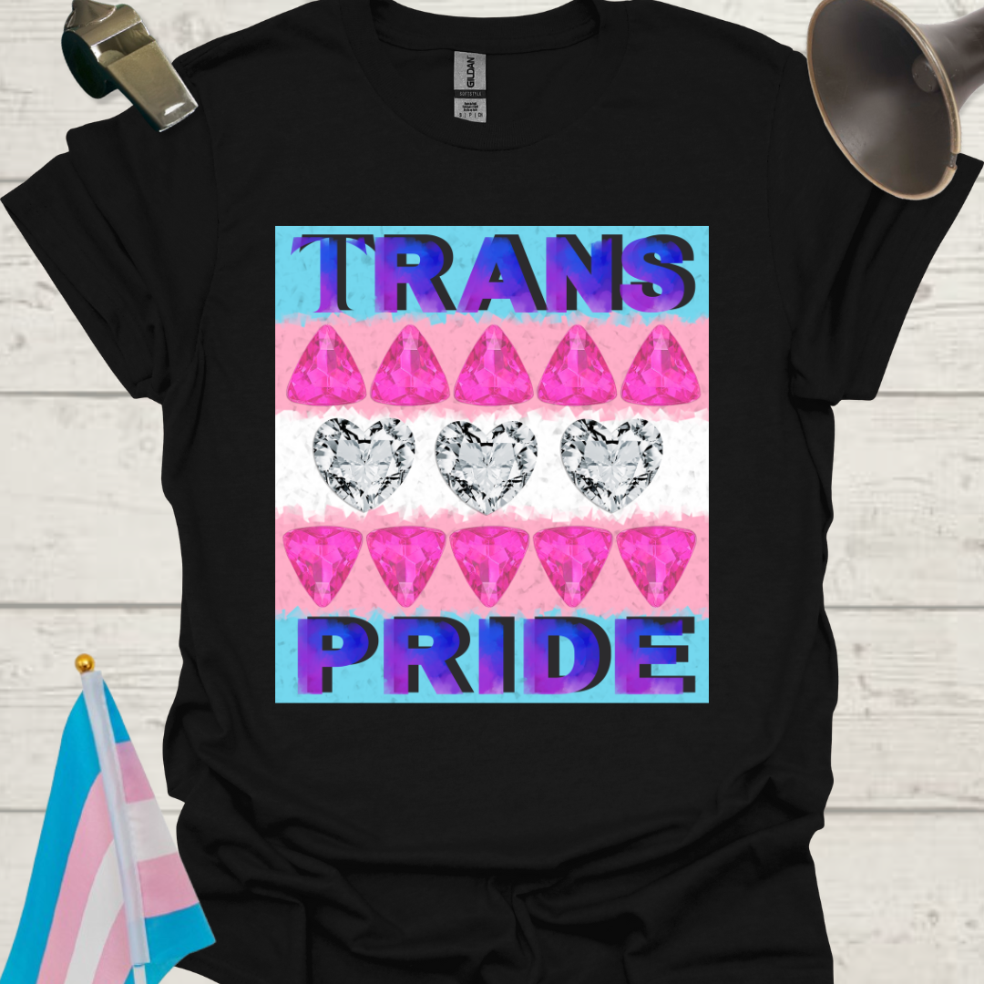 Unisex T-Shirt Hearts Trans Pride Flag