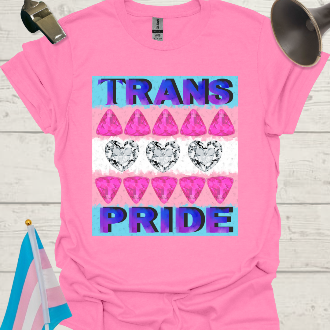 Unisex T-Shirt Hearts Trans Pride Flag