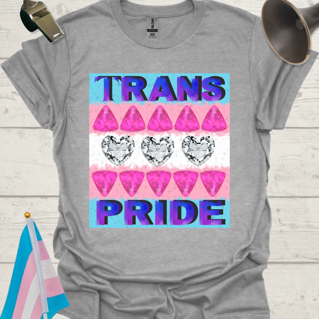 Unisex T-Shirt Hearts Trans Pride Flag