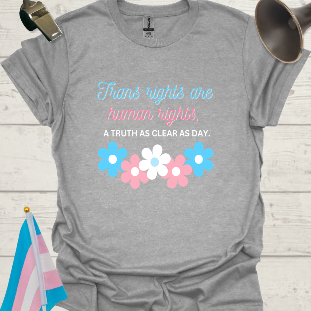 Unisex Floral T-Shirt Trans Rights Are Human Rights