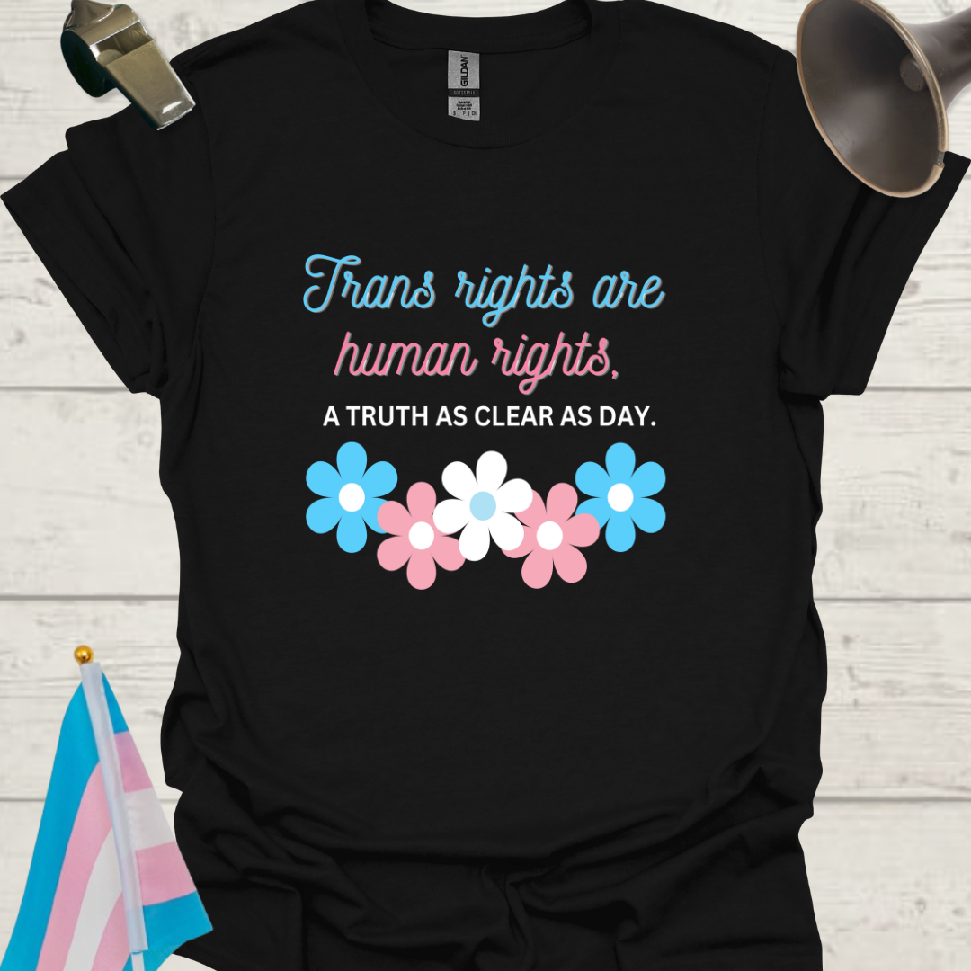 Unisex Floral T-Shirt Trans Rights Are Human Rights