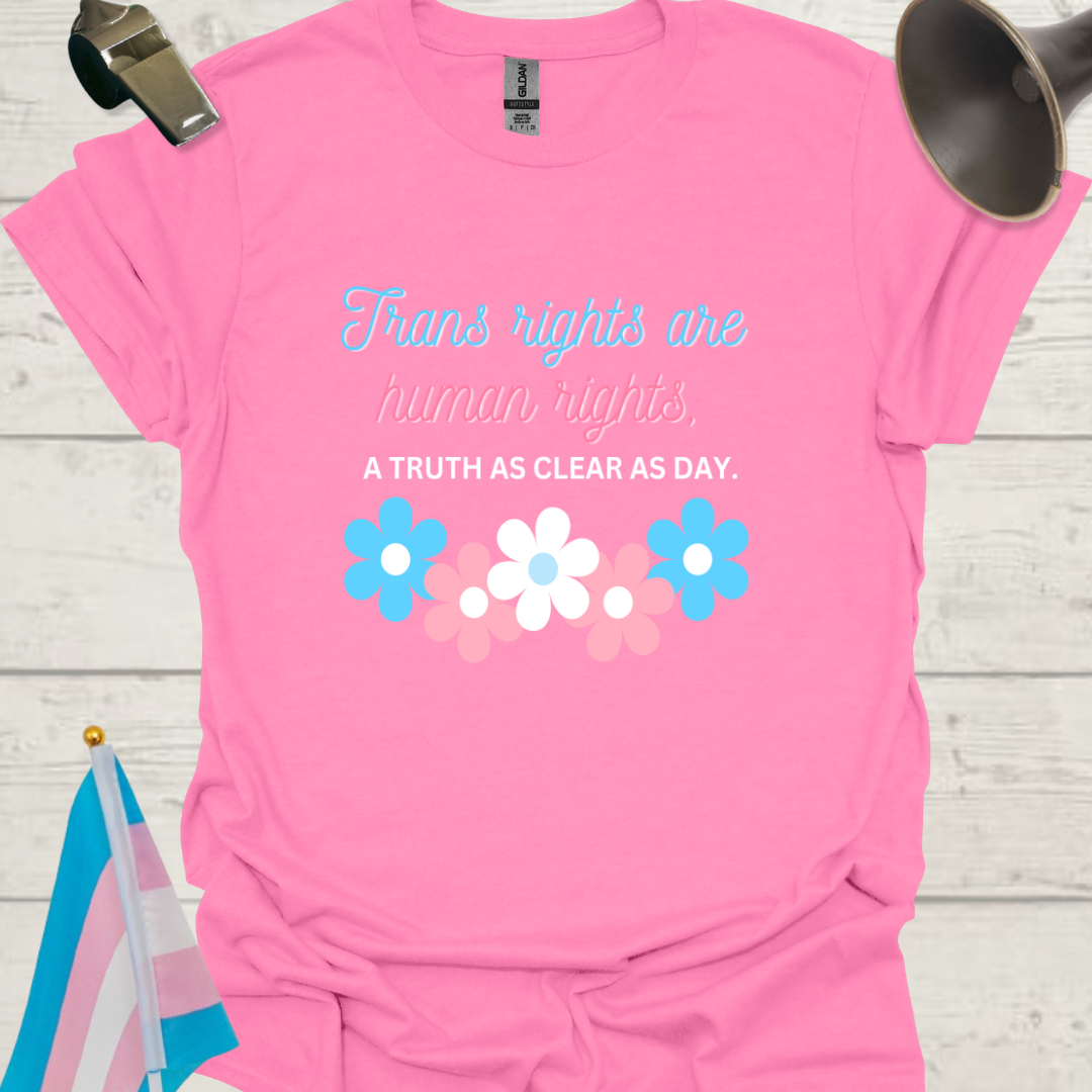 Unisex Floral T-Shirt Trans Rights Are Human Rights