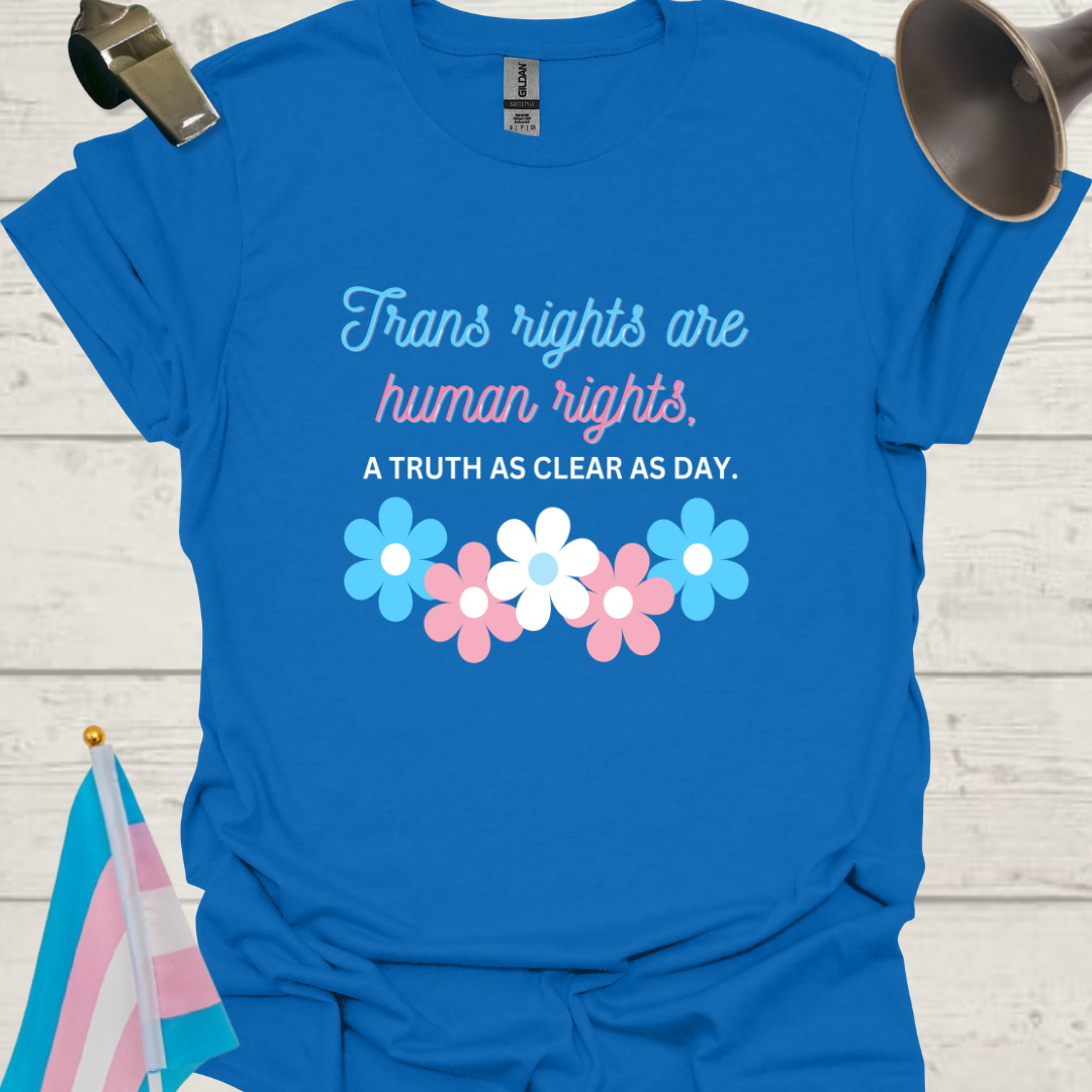 Unisex Floral T-Shirt Trans Rights Are Human Rights
