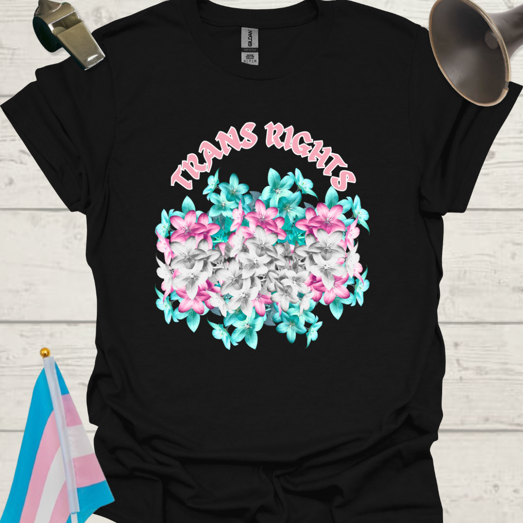 Unisex Flowers T-Shirt Trans Rights