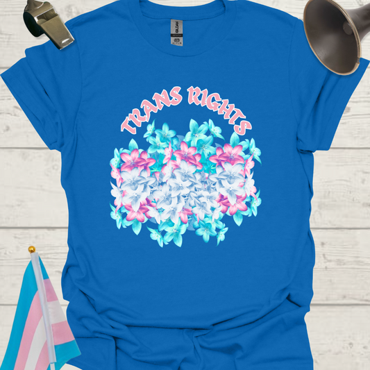 Unisex Flowers T-Shirt Trans Rights