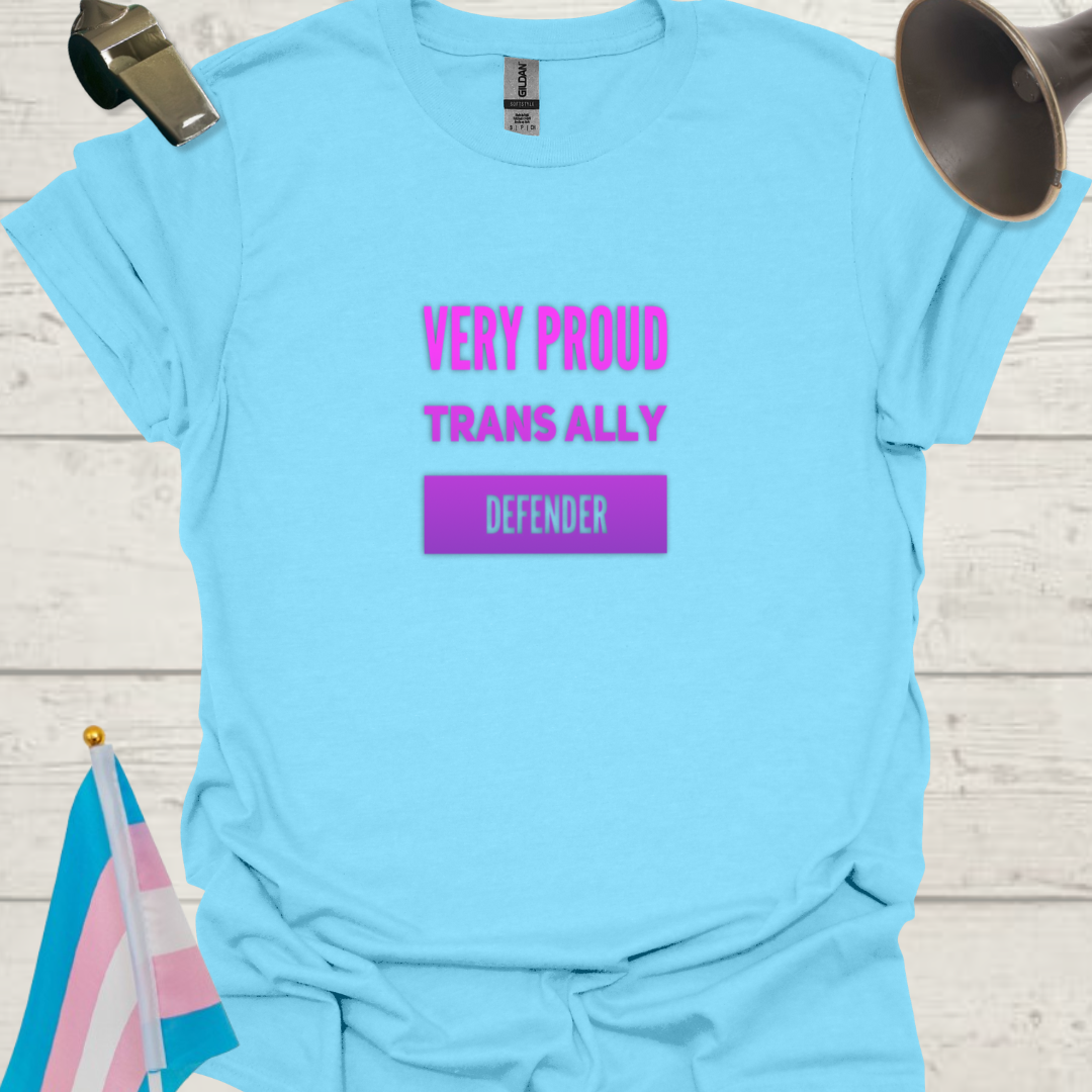 Very Proud Trans Ally Defender T-Shirt - Pink - Purple