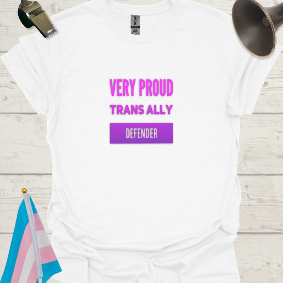 Very Proud Trans Ally Defender T-Shirt - Pink - Purple