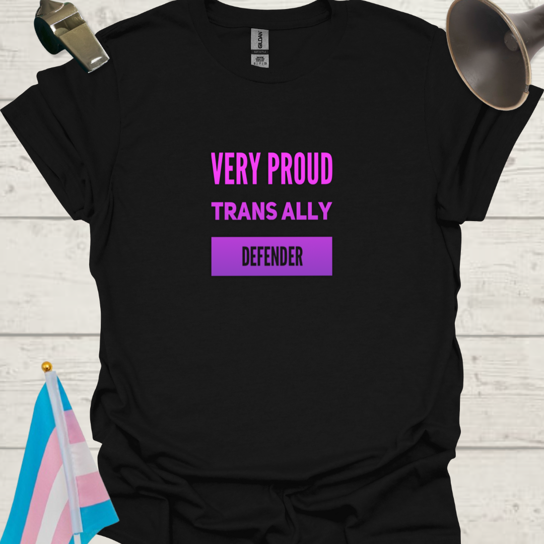 Very Proud Trans Ally Defender T-Shirt - Pink - Purple