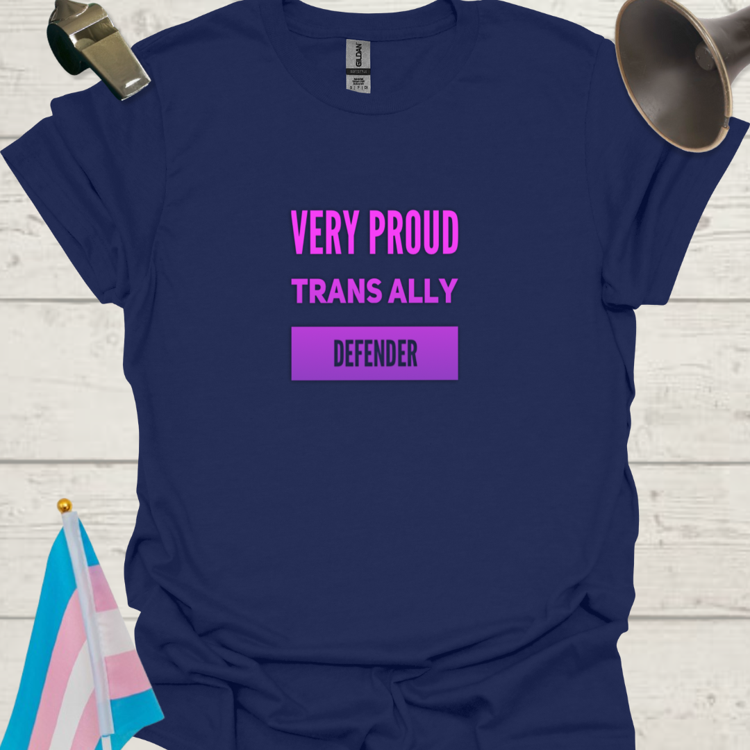 Very Proud Trans Ally Defender T-Shirt - Pink - Purple
