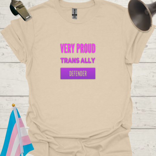 Very Proud Trans Ally Defender T-Shirt - Pink - Purple