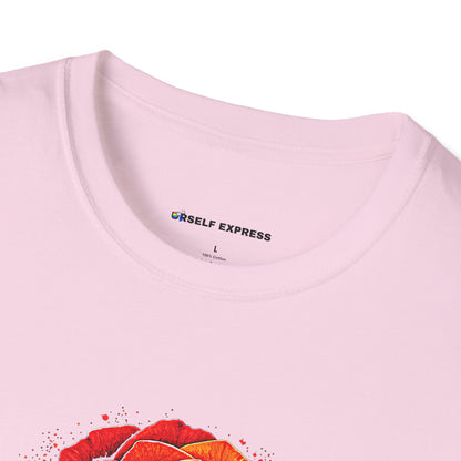 Pride Rose T-Shirt — Rainbow Flag Love, Respect & Equality
