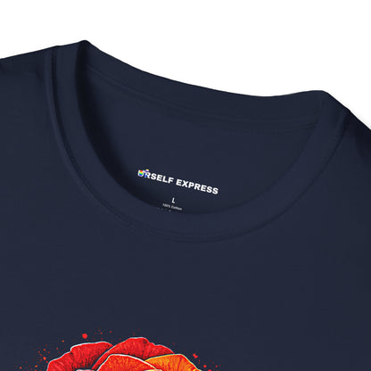 Pride Rose T-Shirt — Rainbow Flag Love, Respect & Equality