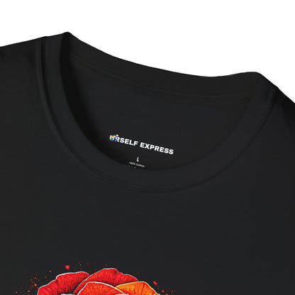 Pride Rose T-Shirt — Rainbow Flag Love, Respect & Equality