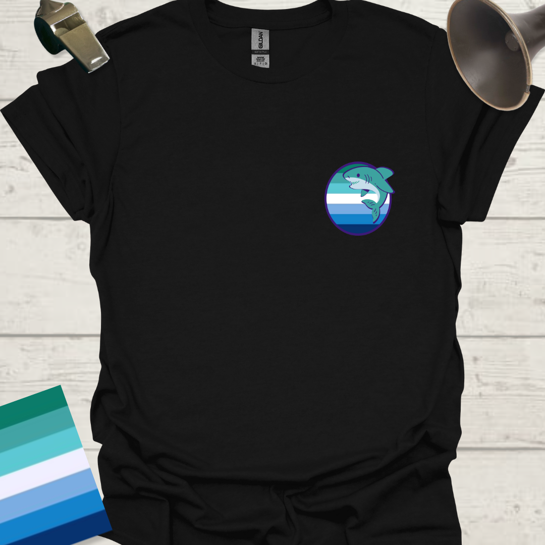 Gay Pride Flag Stripes Sphere, Cute Shark T-Shirt