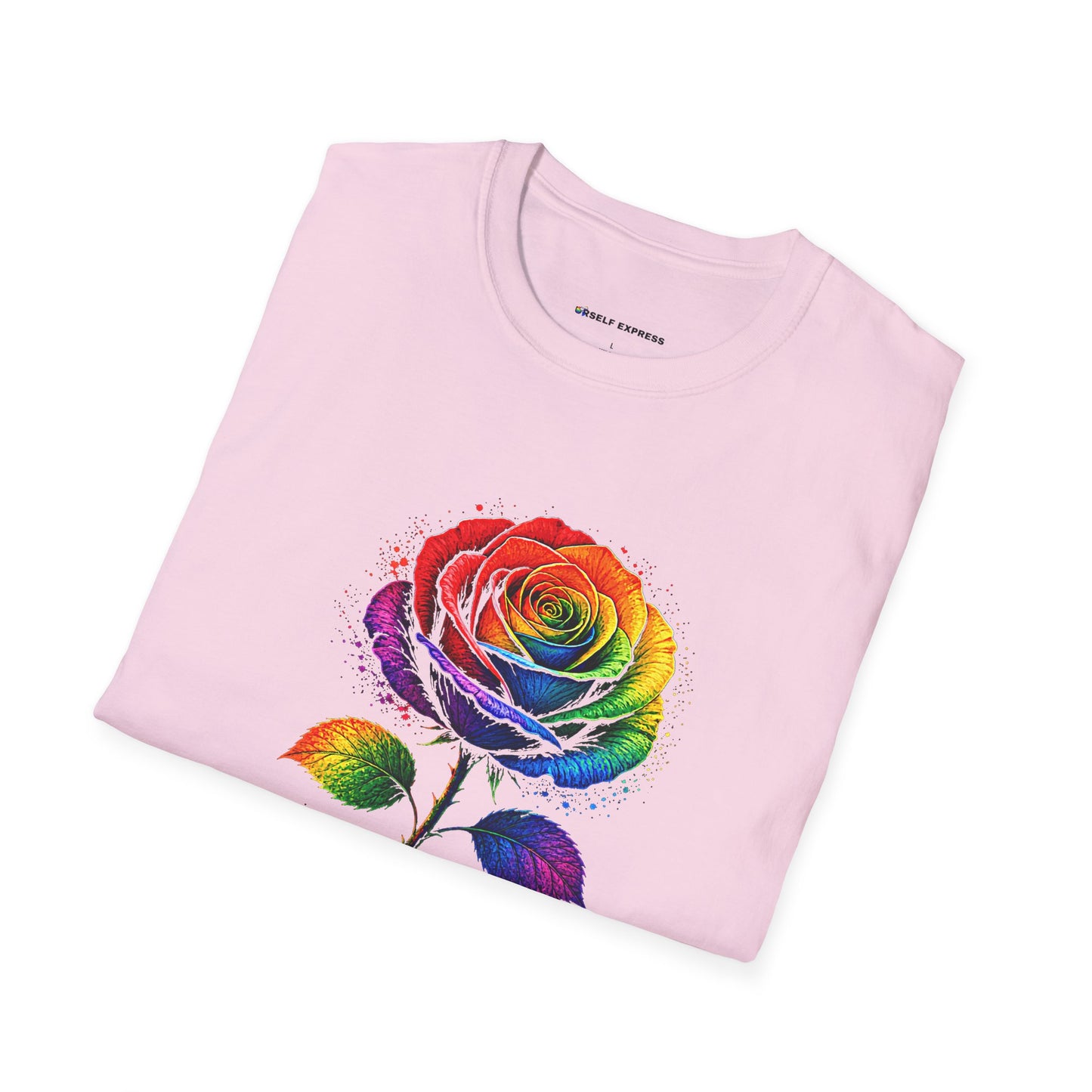 Pride Rose T-Shirt — Rainbow Flag Love, Respect & Equality