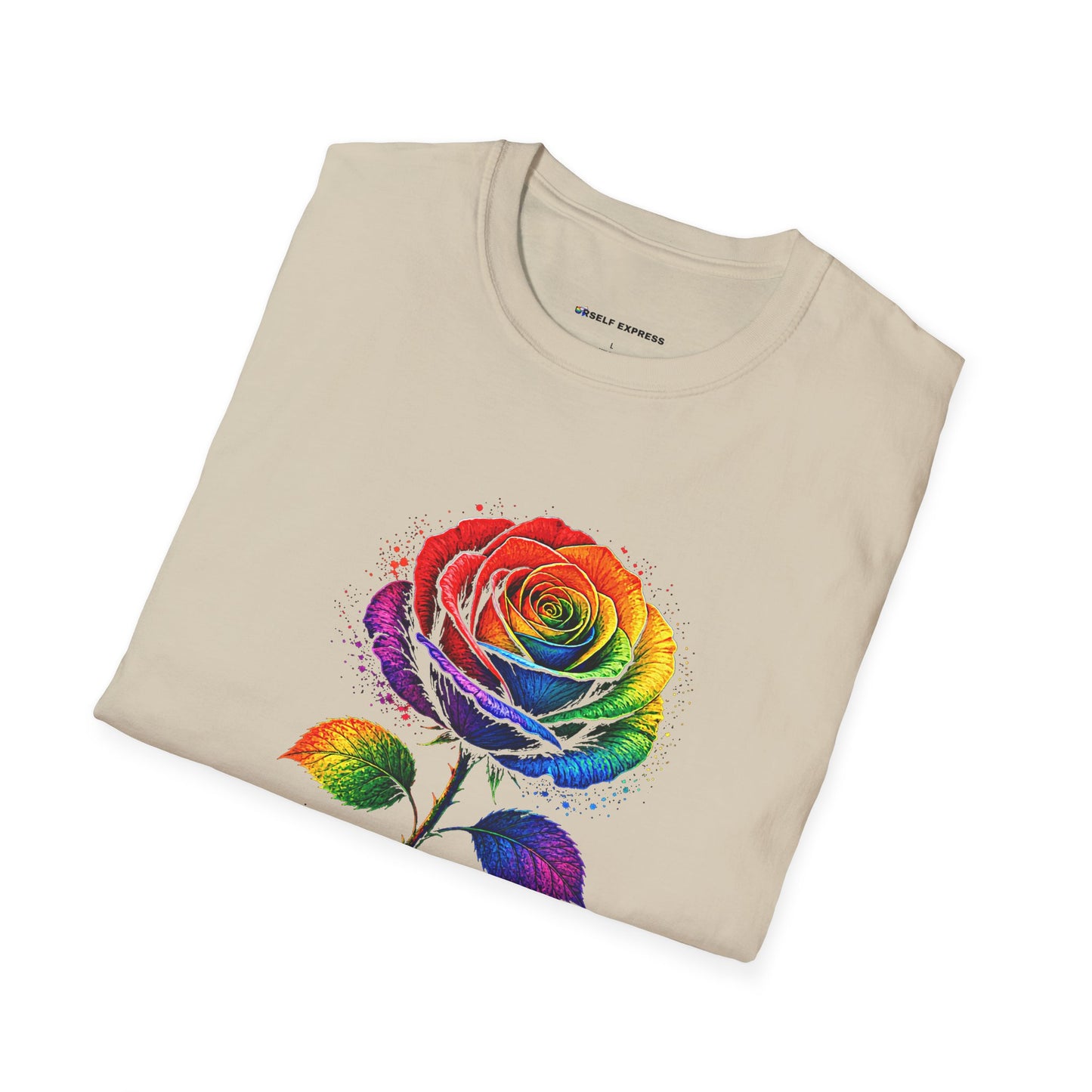 Pride Rose T-Shirt — Rainbow Flag Love, Respect & Equality