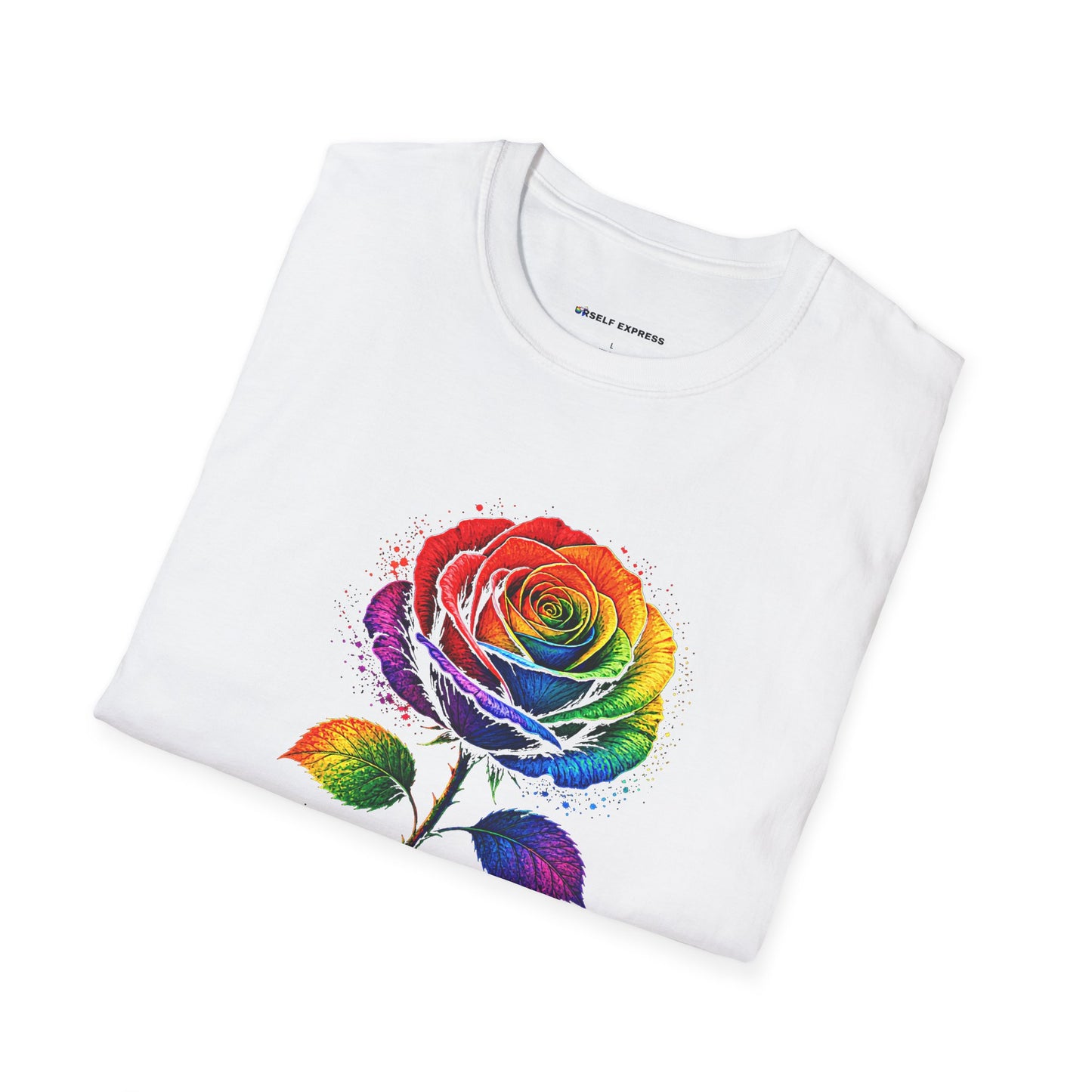 Pride Rose T-Shirt — Rainbow Flag Love, Respect & Equality
