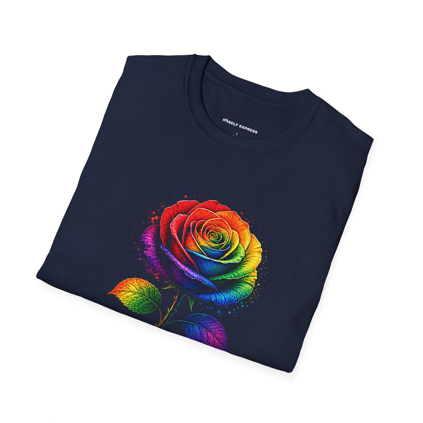 Pride Rose T-Shirt — Rainbow Flag Love, Respect & Equality