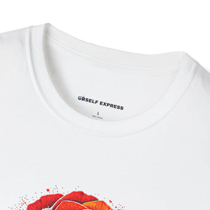 Pride Rose T-Shirt — Rainbow Flag Love, Respect & Equality