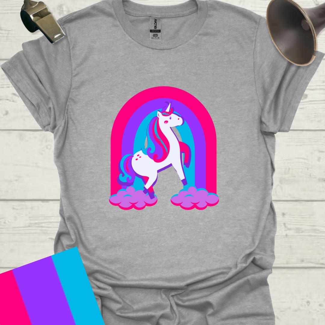 Unisex Pride Flag T-Shirt - Androgyne Unicorn in a Rainbow