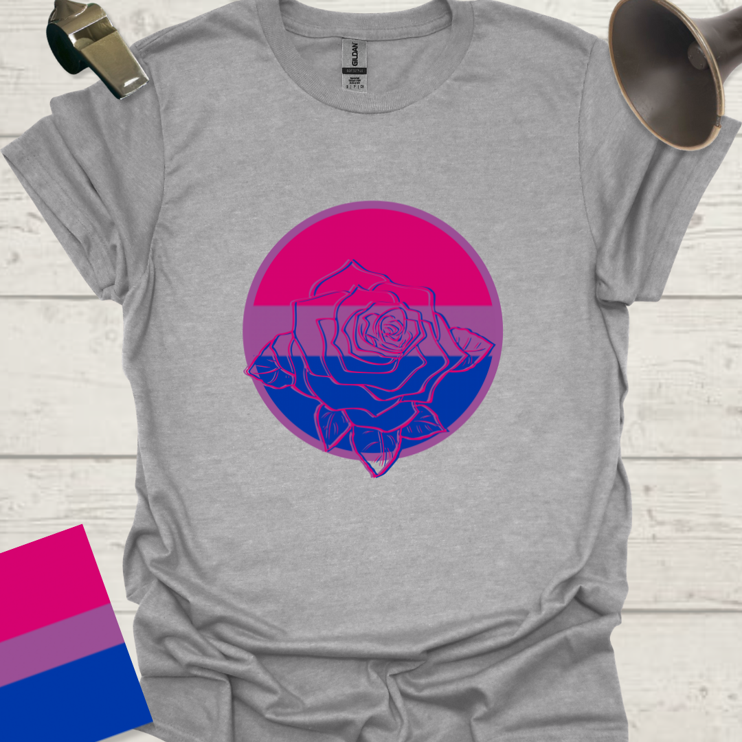 Bisexual Flag Sphere Rose T-Shirt