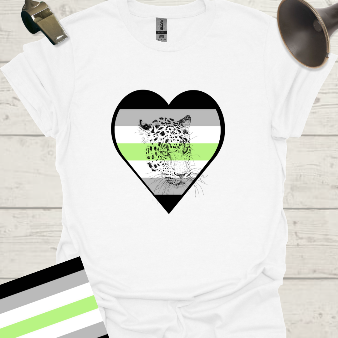 Heart Leopard Agender Pride T-Shirt