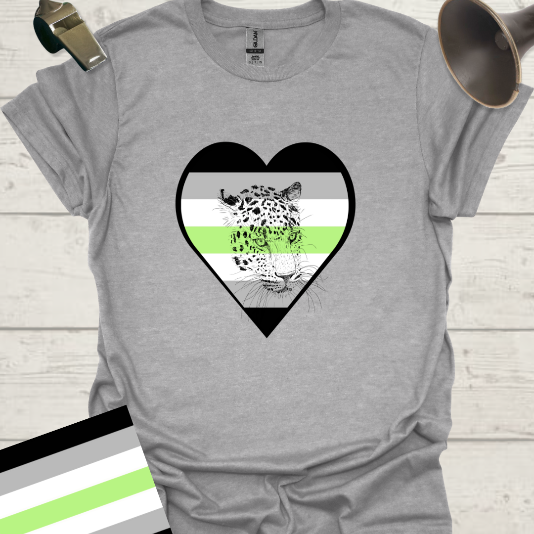 Heart Leopard Agender Pride T-Shirt