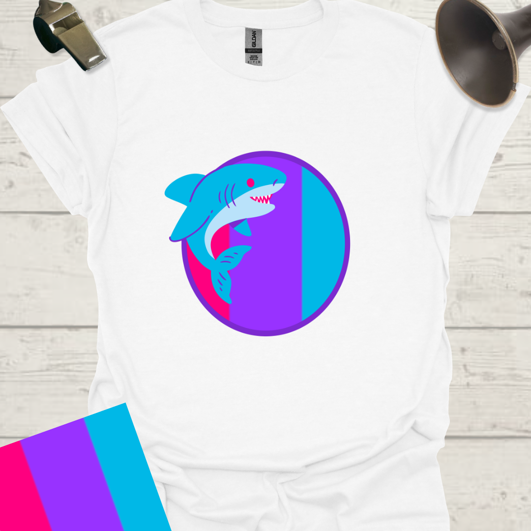 Unisex Pride Flag T-Shirt - Androgyne Shark in a Sphere