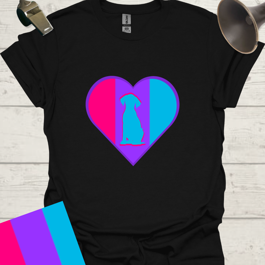 Unisex Pride Flag T-Shirt - Androgyne Dog in a Heart