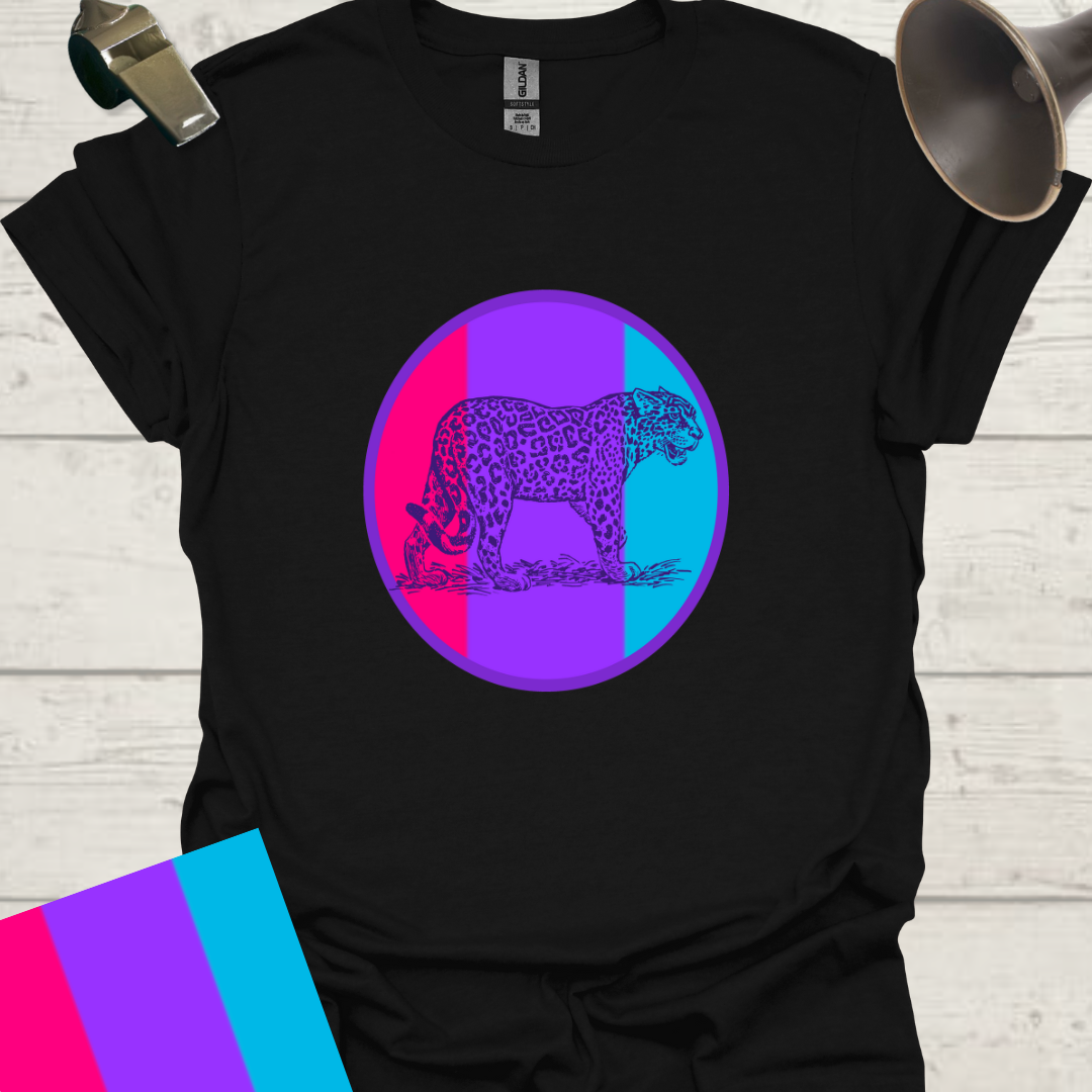 Unisex Pride Flag T-Shirt - Androgyne Leopard in a Sphere