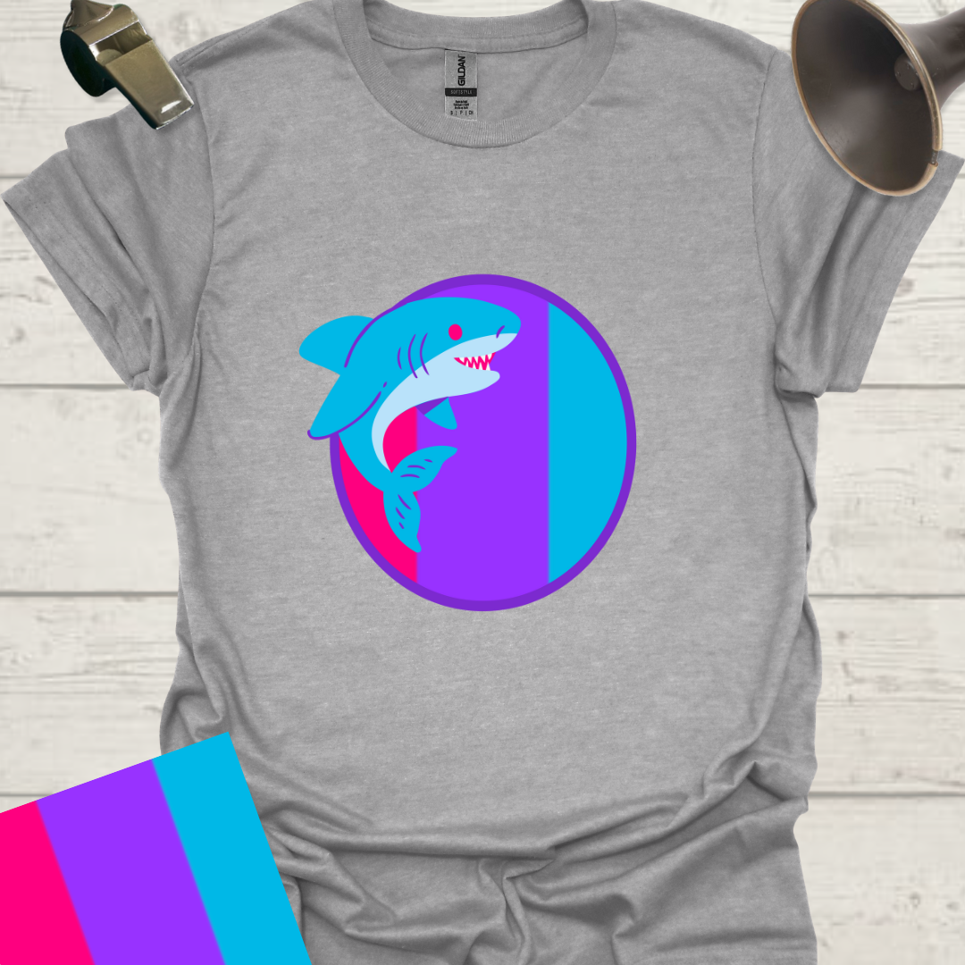 Unisex Pride Flag T-Shirt - Androgyne Shark in a Sphere