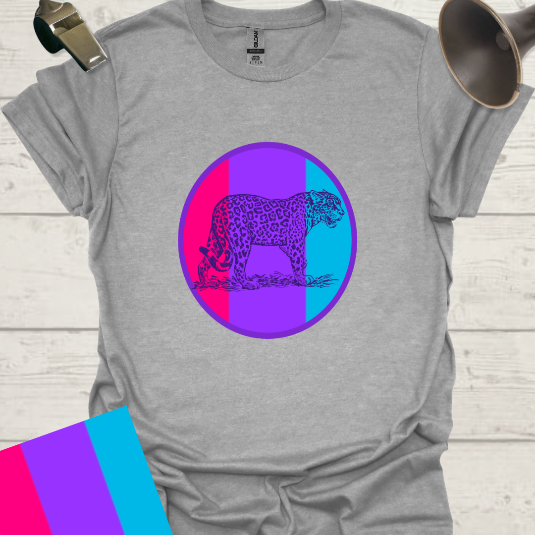 Unisex Pride Flag T-Shirt - Androgyne Leopard in a Sphere
