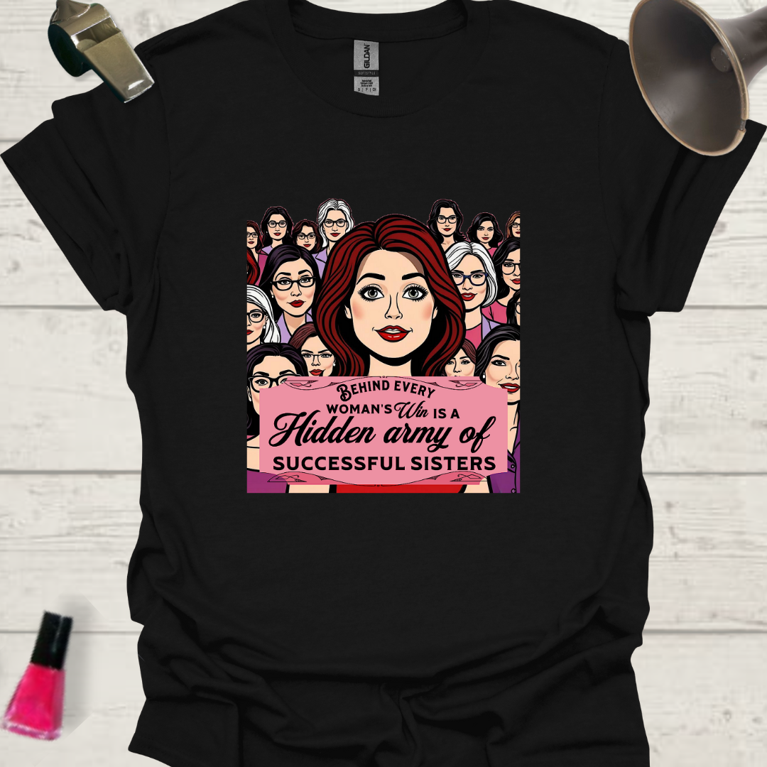 Feminist T-Shirt Behind every woman's win is a hidden army of successful sisters Design