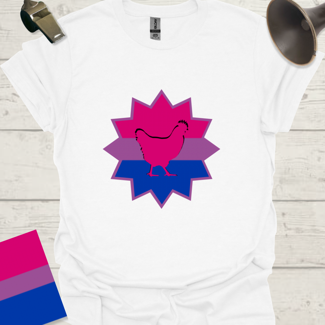 Bisexual Flag Star Chicken T-Shirt