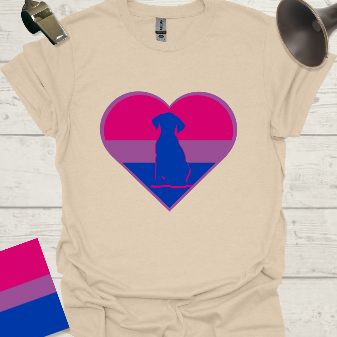 Bisexual Flag Heart Dog T-Shirt