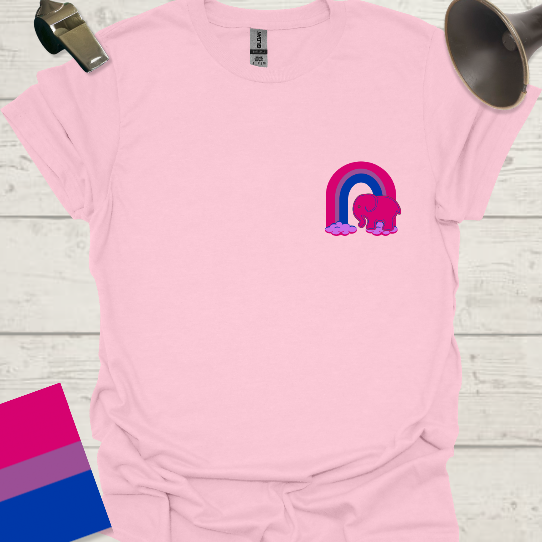 Bisexual Flag Rainbow Elephant T-Shirt