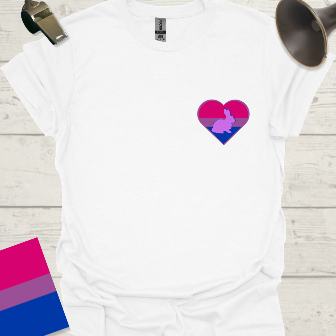 Bisexual Flag Heart Rabbit T-Shirt