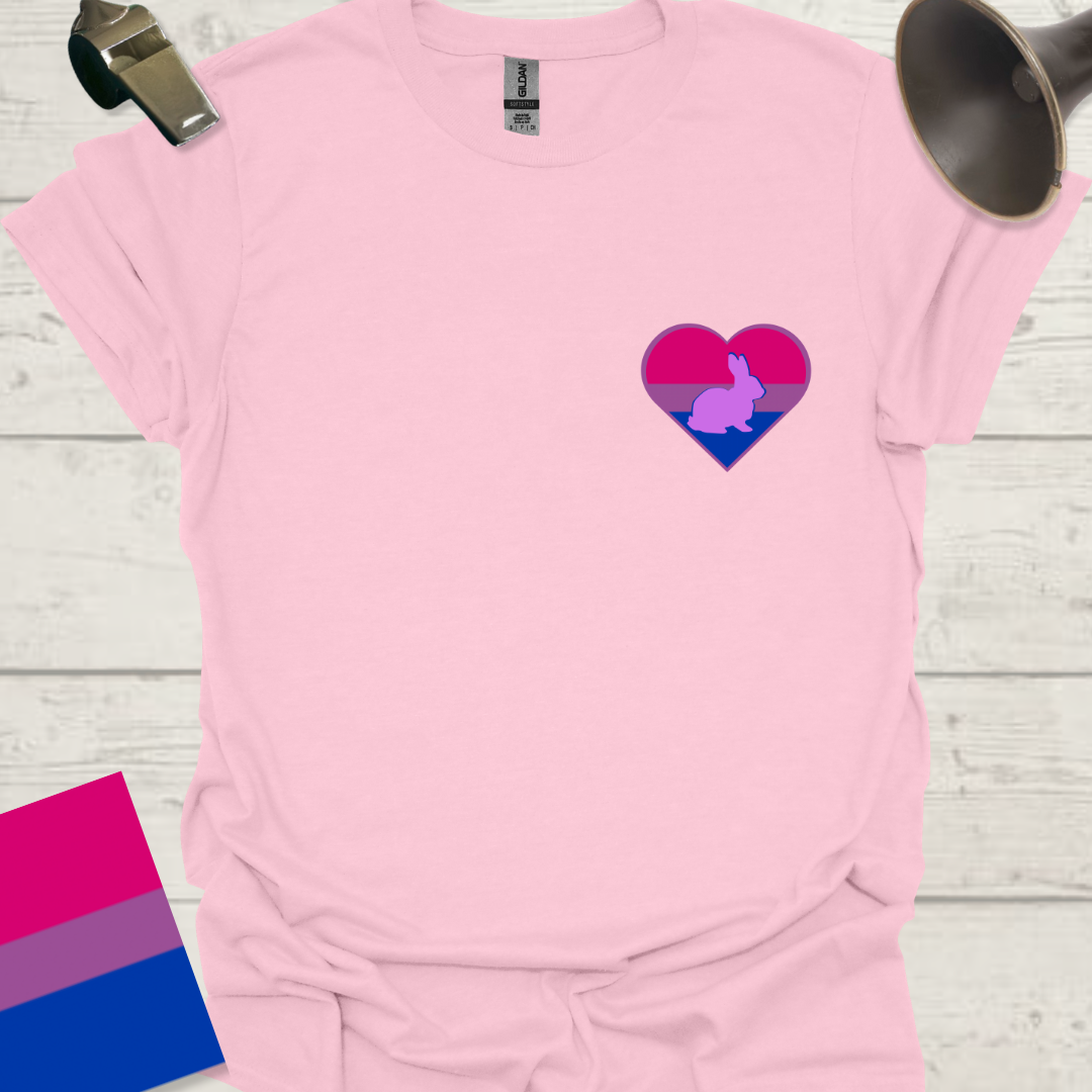 Bisexual Flag Heart Rabbit T-Shirt