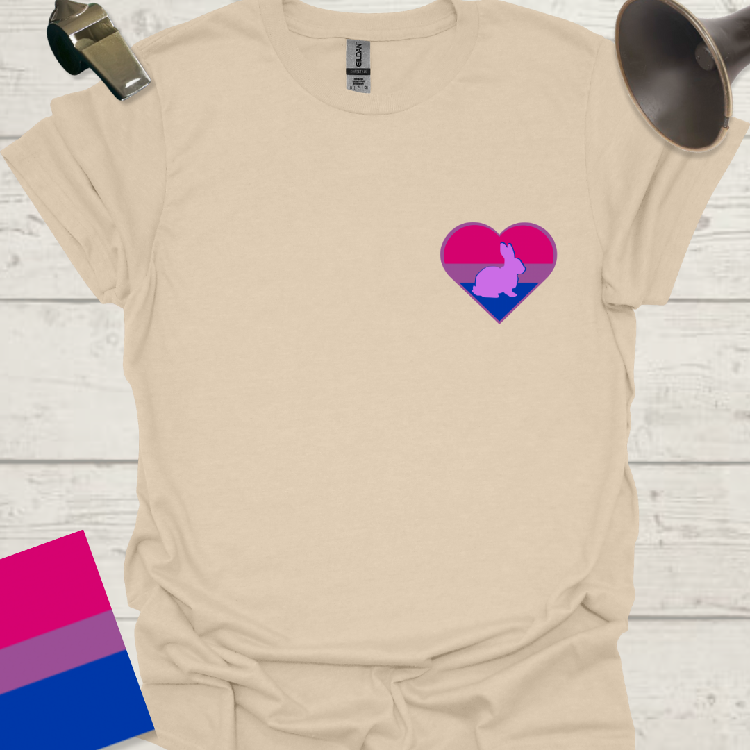 Bisexual Flag Heart Rabbit T-Shirt