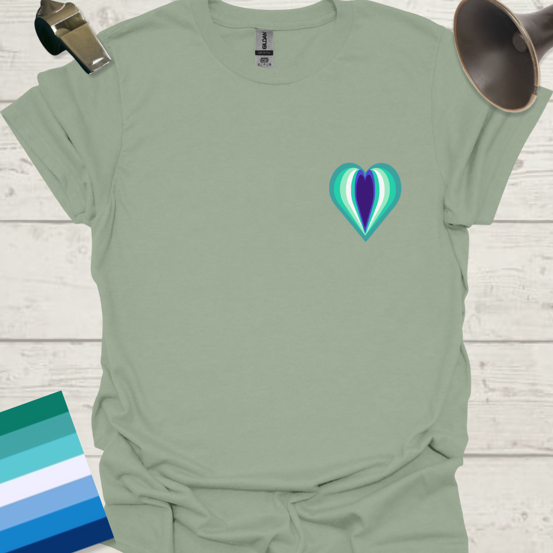 Gay Pride Flag Heart Abstract T-Shirt