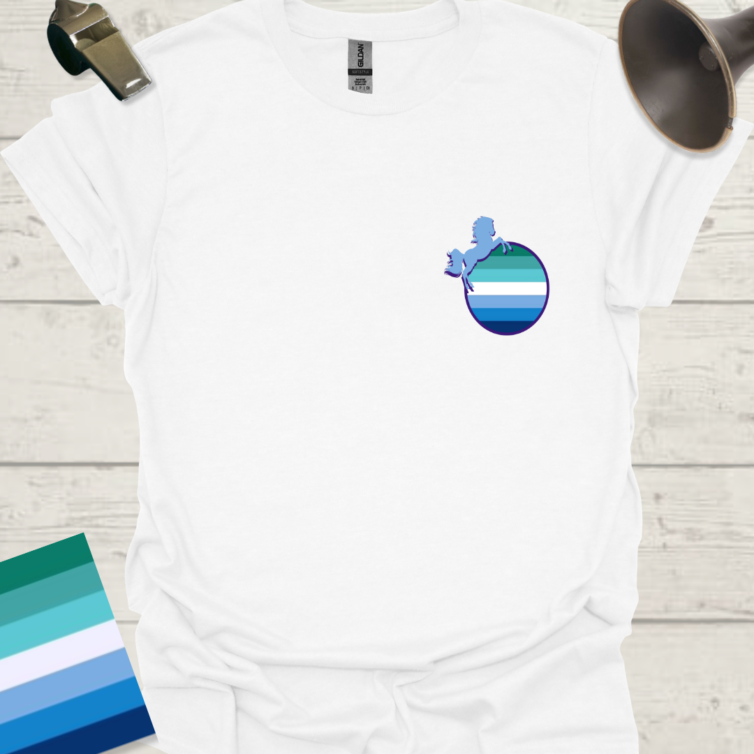 Gay Pride Flag Stripes Sphere, Horse T-Shirt