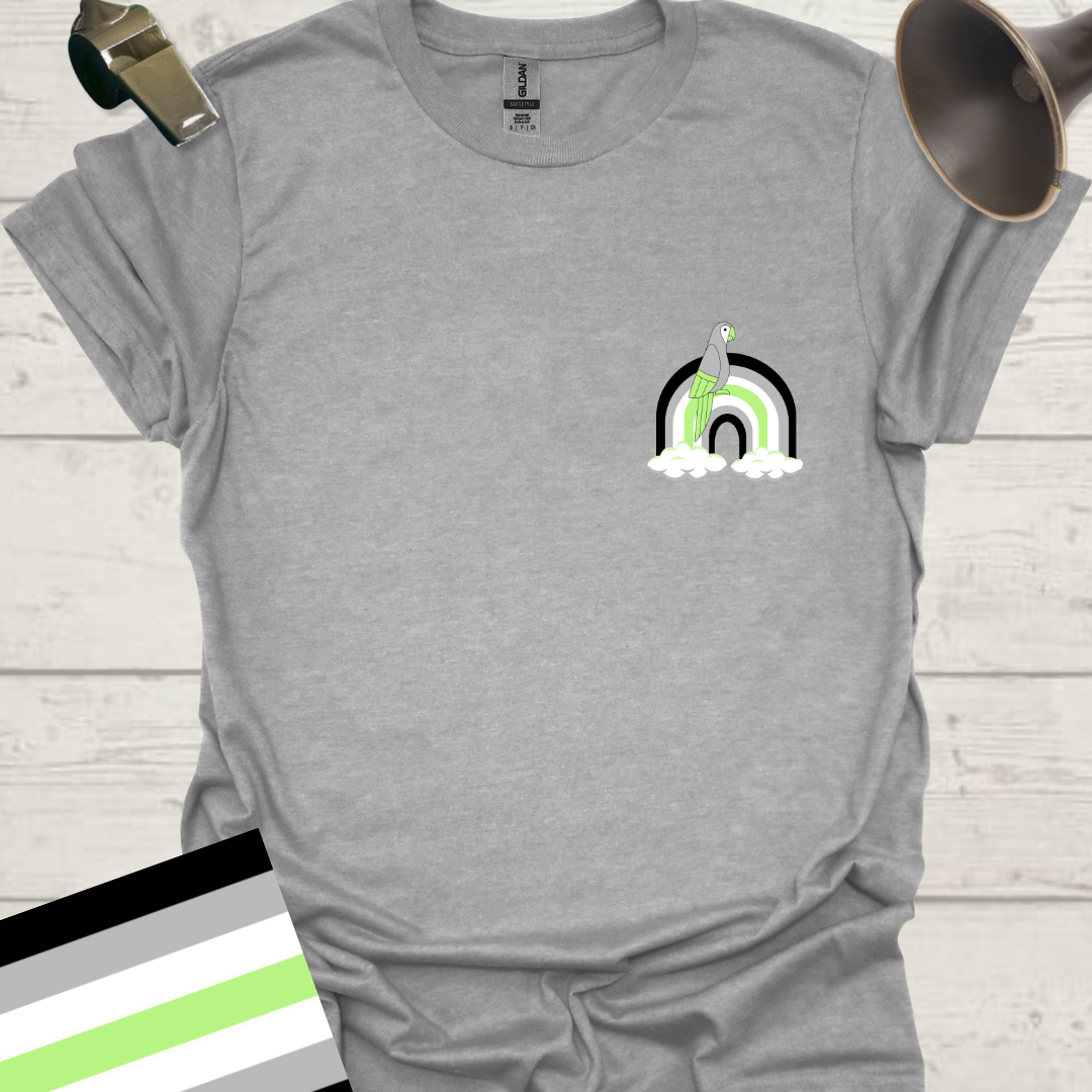 Rainbow Parrot Agender Pride T-Shirt