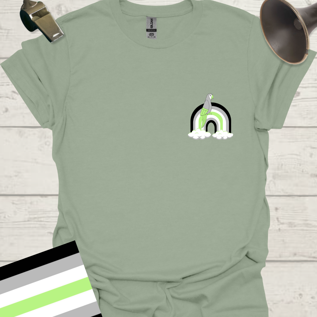 Rainbow Parrot Agender Pride T-Shirt